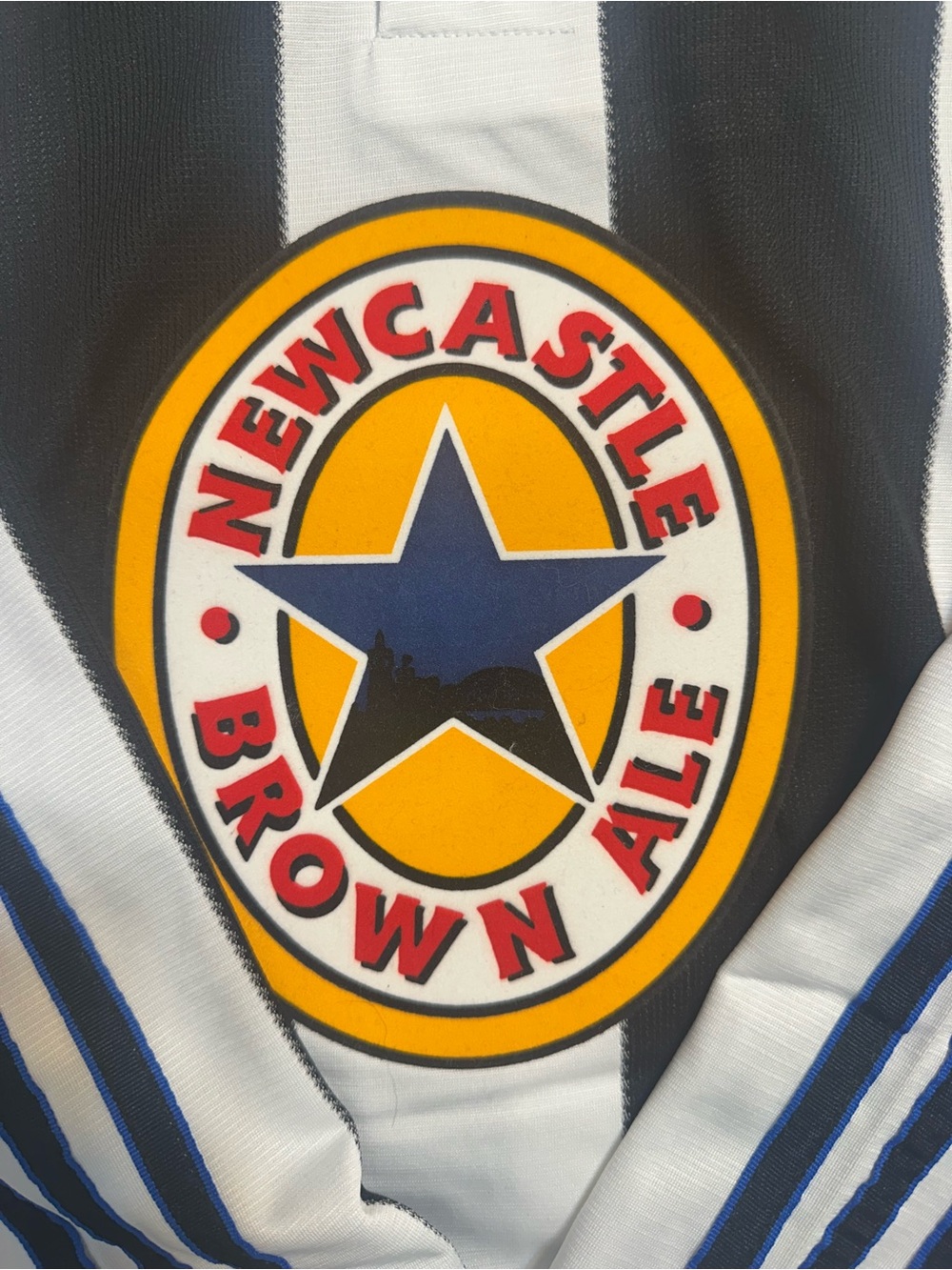 Newcastle Asprilla #11 Adidas Authentic Black & White Striped Long Sleeve Jersey - Picture 4 of 8